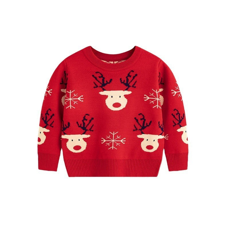 Wholesale Autumn/Winter Christmas Round Neck Knitted Baby Clothes